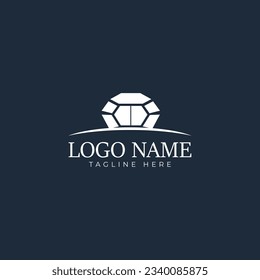 Plantilla de diseño elegante del logotipo del diamante. Plantilla de logotipo de anillo de diamantes.