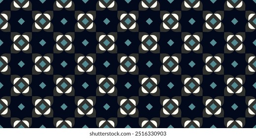 Elegant diamond pattern abstract background. Geometric squares motif white, mint green. Modern minimal design for fabric, textile, wallpaper. Seamless vector graphic, easy to recolor for various uses.