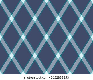 Elegante padrão de xadrez de diamante em azul-petróleo fresco e cinza em um fundo marinho. Perfeito para designs têxteis, fundos de site ou artigos de papelaria elegantes. Cria uma sensação sofisticada e moderna.