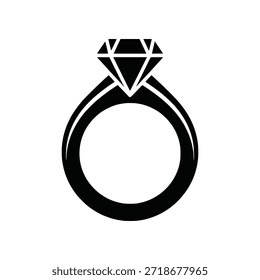 Elegantes Diamantring-Ikonendesign, ein klassisches Symbol für Liebe, Engagement und zeitloses Engagement, perfekt für Feiern und Luxusthemen