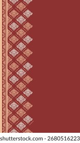 elegant diary-style pattern featuring a rich maroon background accented 