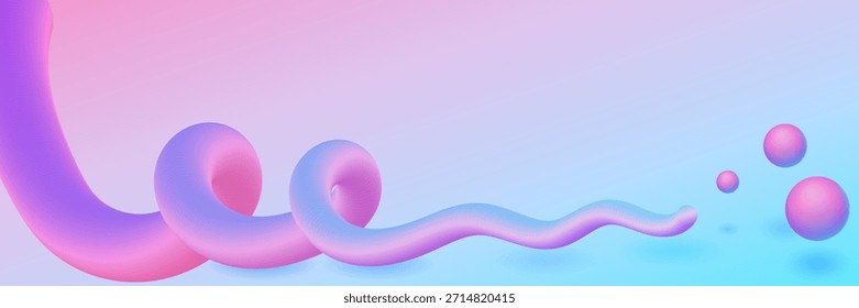 Elegante fondo de degradado digital en tonos azules, púrpuras y rosados. Vibrante Anuncio Horizontal desenfocado con un brillo de neón de ensueño y superposición de color nacarado. Fondo de pantalla de Vector de moda para un diseño moderno. EPS10