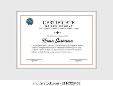 Elegant diploma certificate design template 