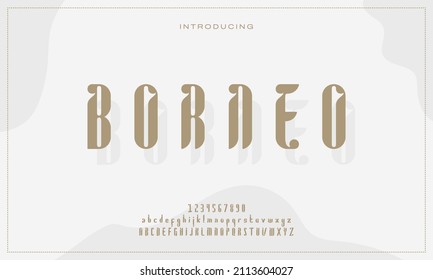 Elegant Display Alphabet and Number. Modern yet Classic Lettering Typography. Decorative Serif Fonts in Semi Vintage Style. For Wedding and Other Business Concept. Vector Illustration Template EPS10