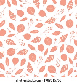 Elegant ditsy foliage texture vector seamless pattern design of exotic abstract ornamental leaves. Trendy repeating texture background for wallpaper, screen printing and textile industry