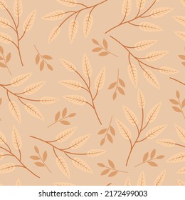 Elegant ditsy foliage texture. Vector floral seamless pattern design of exotic abstract branches of leaves. Trendy repeating texture background for wallpaper, surface printing and textile industry