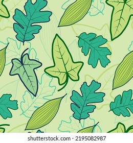 Elegant ditsy foliage texture. Vector floral seamless pattern design of exotic abstract leaves. Trendy repeating texture.  Composite overlay background for wallpaper, surface printing and textile