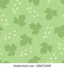 Elegant ditsy foliage texture. Vector floral seamless pattern design of abstract branches of leaves. Trendy repeating texture background for wallpaper, surface printing and textile