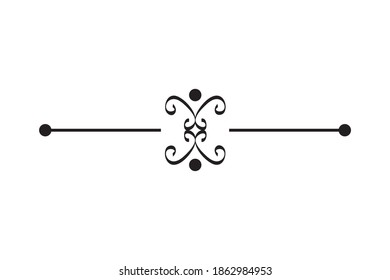 elegant divider with balls decorative icon vector illustration design
