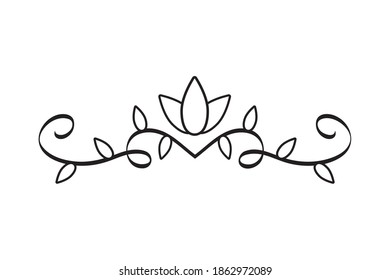 elegant divider with floral forms icon vector illustration design