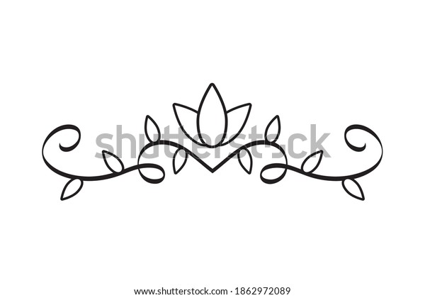elegant divider with floral forms icon vector\
illustration design