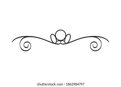 elegant divider with flower icon vector illustration design