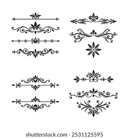 Elegant Divider Ornaments for Decorative Designs  Vector line art 