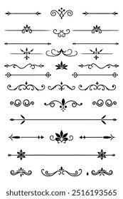 Elegante Divider Ornamentos Vetor Ilustração.






