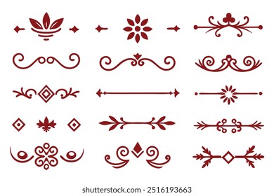 Elegante Divider Ornamentos Vetor Ilustração.






