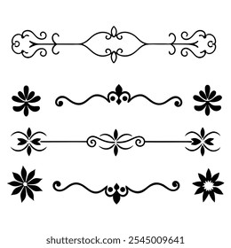 Elegant Divider Ornaments Vector Illustration Set.