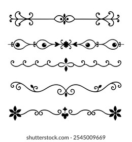 Elegant Divider Ornaments Vector Illustration Set.