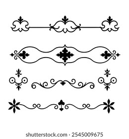 Elegant Divider Ornaments Vector Illustration Set.
