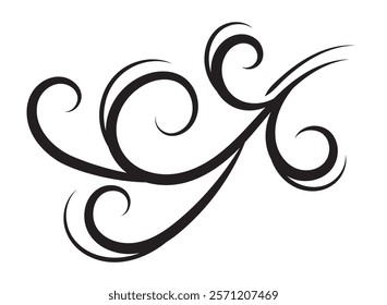 elegant divider swirl shapes icon isolated
