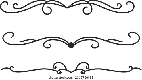 Elegant divider, vintage, ornaments, lines, 