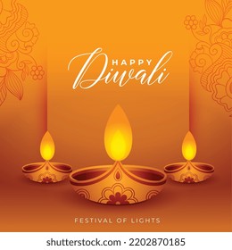 elegant diwali diya on glowing indian style background 