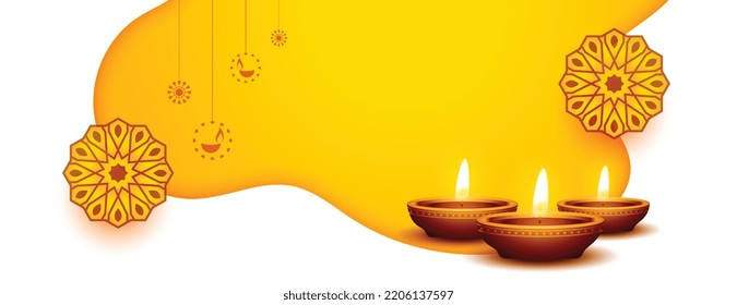 elegant diwali occasion web wide banner with text space