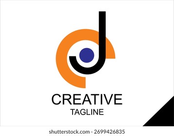 Elegante Vector de texto DJ, diseño de logotipo para la compañía de música.
