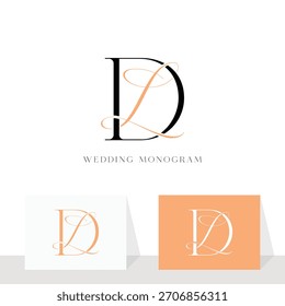 Diseño elegante del logotipo del monograma de la boda del DL