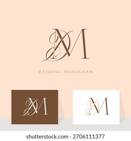 Elegant DM MD monogram wedding logo design, perfect for a couple's special day