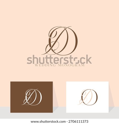 Elegant DO OD monogram wedding logo design, perfect for a couple's special day