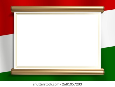 Elegant document frame with Tajikistani flag colors and an exquisite gold border. Perfect for certificates, diplomas and official announcements, horizontal orientation