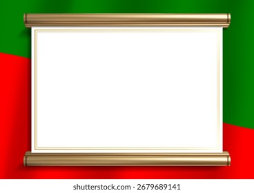 Elegante marco de documento con colores de bandera tártara y un exquisito borde dorado. Perfecto para certificados, diplomas y anuncios oficiales, Orientación Horizontal