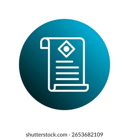 Ícone de documento elegante no fundo de gradiente azul-petróleo design uma representação moderna arte de símbolo