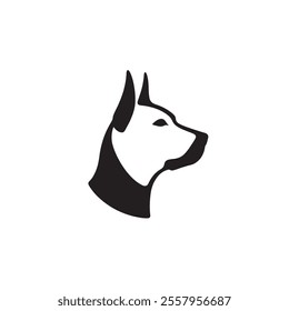 Elegant dog head logo design