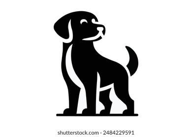 Elegant Dog Silhouette Icon Vector for Pet-Themed Designs