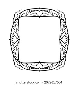Elegante marco de doodle. Diseño decorativo. 