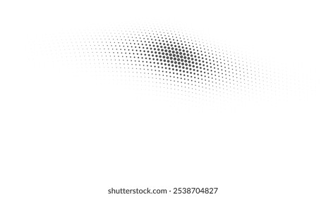 Halftone elegante de la onda del punto con la profundidad y la curvatura en el fondo transparente, ideal para los Anuncios digitales del Producto y los Elementos decorativos