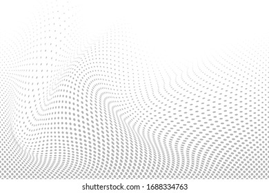 Elegant dots and grey wave background design.