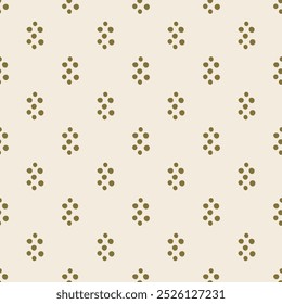 Elegant dots pattern diamond shape motif seamless geometric background.  Hand drawn abstract ornament concept art. Modern fabric design textile swatch ladies dress, man shirt all over print block.