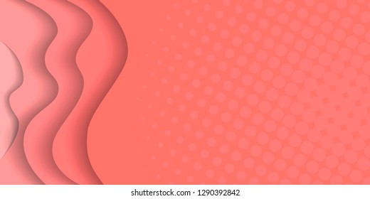 Elegant dotted vector backdrop that can be used as banner, poster, invitation, card design. Illustration in living coral color.