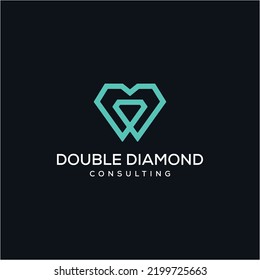 elegant double diamond design creative logo design
