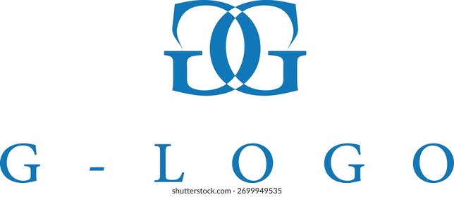 Elegante logotipo monograma duplo G simbolizando estilo e sofisticação interior.