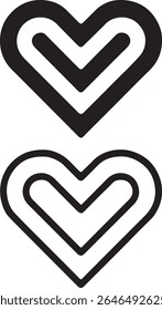 Elegante design de coração duplo com um toque moderno dois corações entrelaçados simbolizando amor conexão e harmonia para projetos gráficos