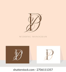 Elegant DP PD monogram wedding logo design, perfect for a couple's special day
