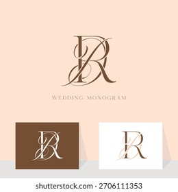 Elegant DR RD monogram wedding logo design, perfect for a couple's special day