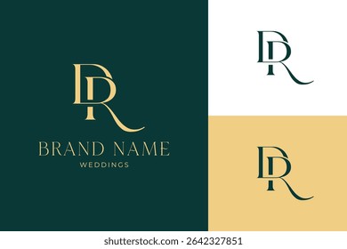 Elegant DR Wedding Monogram Logo and Luxury Wedding Brand Identity