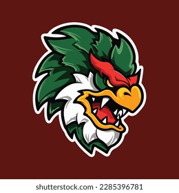 Elegante imagen vectorial del logo de la mascota del dragón. Diseño de alta calidad