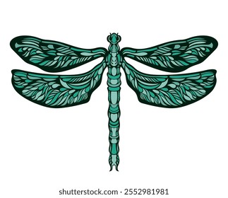 Elegante Dragonfly Art ilustração vetorial 