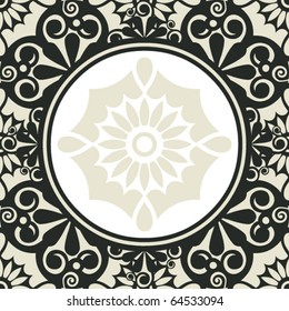 elegant drapery design, decorative vector floral elements
