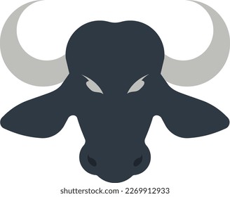 Elegant drawing art angry buffalo cow ox bull head logo design inspirational mascot